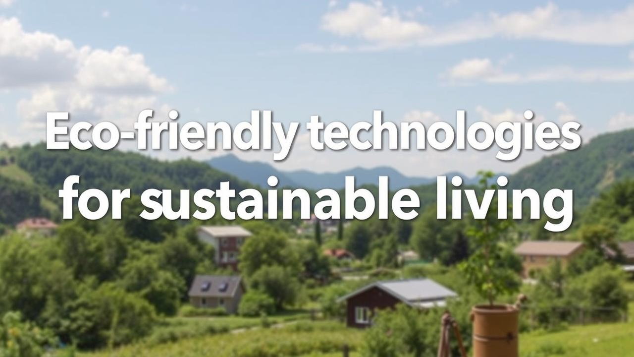 Eco-Friendly Technologies for Sustainable Living